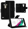 LG G4 Beat / G4S H735  - Leather Wallet Stand Case Black (OEM)