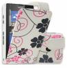 Nokia Lumia 520/525  Leather Flip Case White With Flowers (OEM)