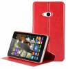 Microsoft Lumia 535 - Leather Wallet Stand Case Red (OEM)