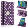 Leather Rotating Case for Samsung Galaxy Tab S 8.4 T700 Purple with White Dots  (OEM)