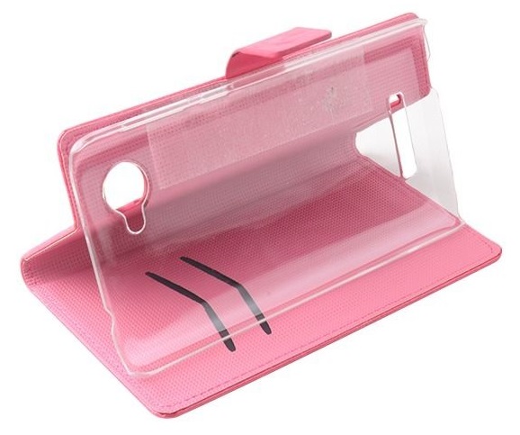 Lenovo A880 - Leather Wallet Stand Case Pink (OEM)