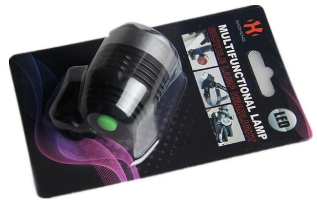 Flashlight LED Bike Bicycle Light Headlight Black-Silver (oem)