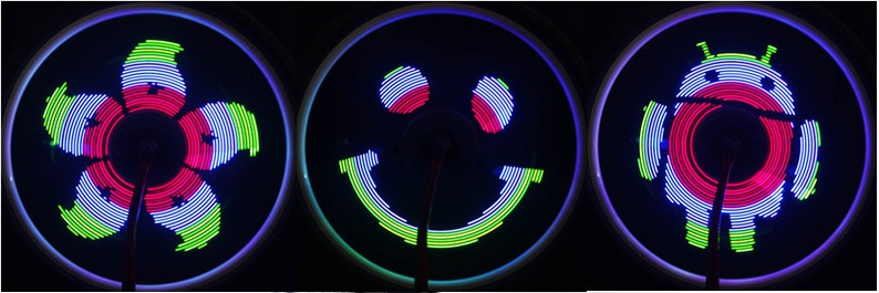 Programmable Colourful LED Lights for the Wheels of Bicycle MF LZ1J (Oem) (Bulk)