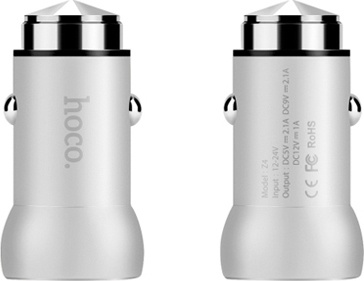 Φορτιστής Αυτοκινήτου Hoco Z4 Single USB QC2 2.1A - Silver