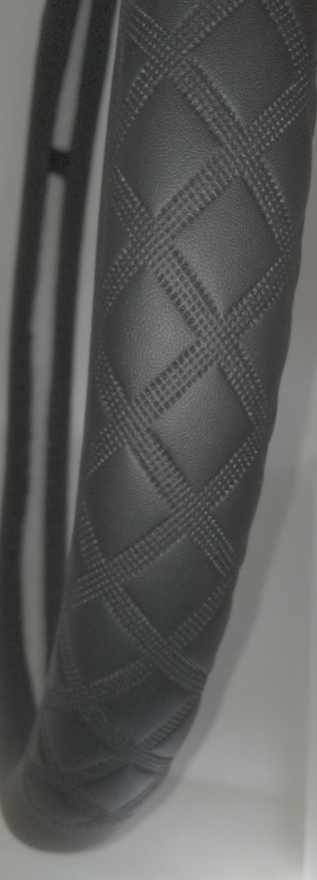 Black steering wheel cover with seam pattern (OEM)
