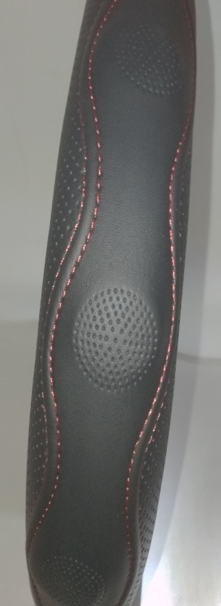 Black steering wheel cover with red seams (OEM)