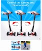 Three-Wheel Scooter with LED Lights on Wheels (White) (Graffiti)