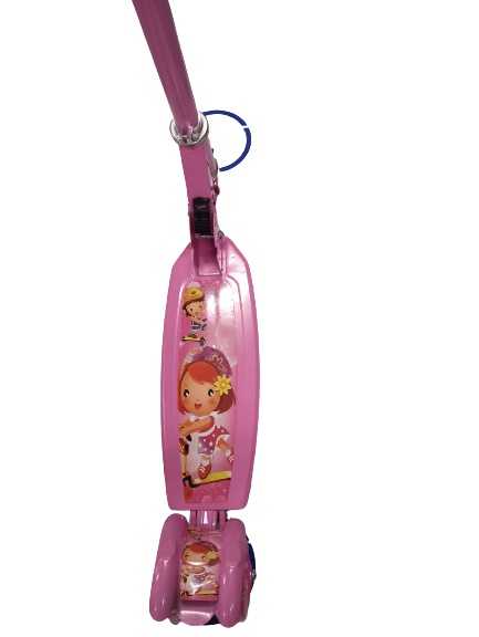 Pink Three-Wheel Scooter with LED Lights on Wheels (Girly)