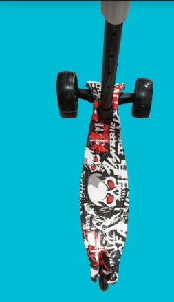 Children's 3-Wheel Scooter (White & Black) - Grafiti Design (Athlopedia 61210/9)