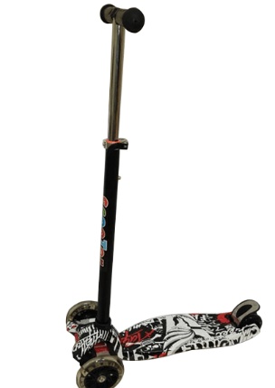 Jolly Wheelz 3-Wheel Scooter with LED Lights (Black)