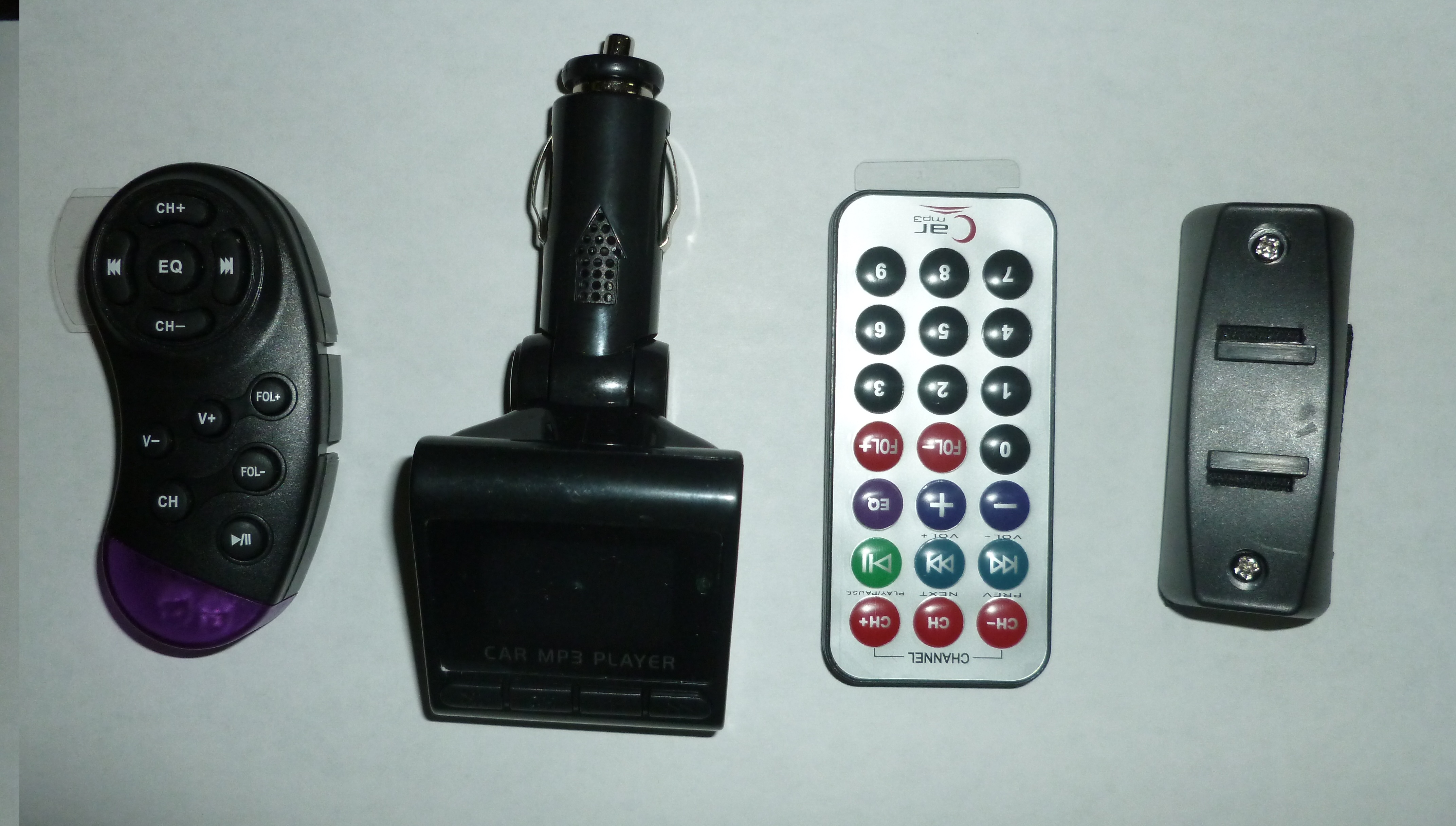 Car MP3 FM Transmitter Modulator IF3 With Remote Control the Steering Wheel, USB, SD, MMC, MP3/MP4 High Quality PLAYER 12/24V Black (OEM)