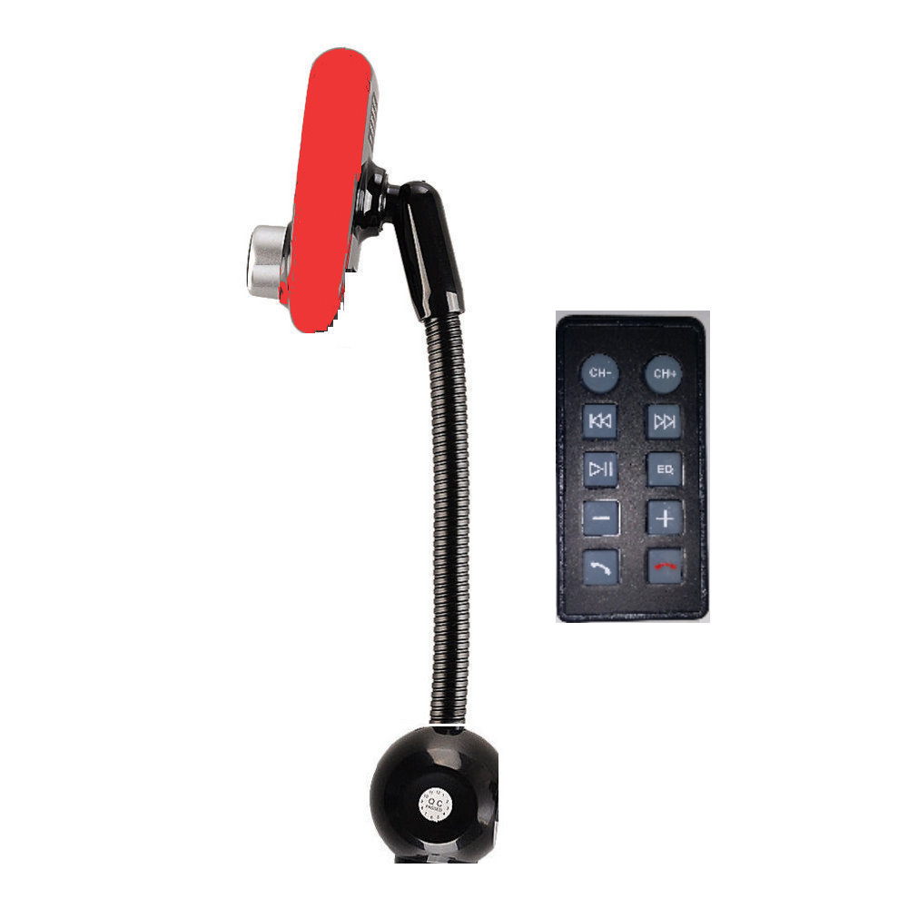 Car FM Transmitter Kit with MP3, Bluetooth & DC 24V Charger (Red)