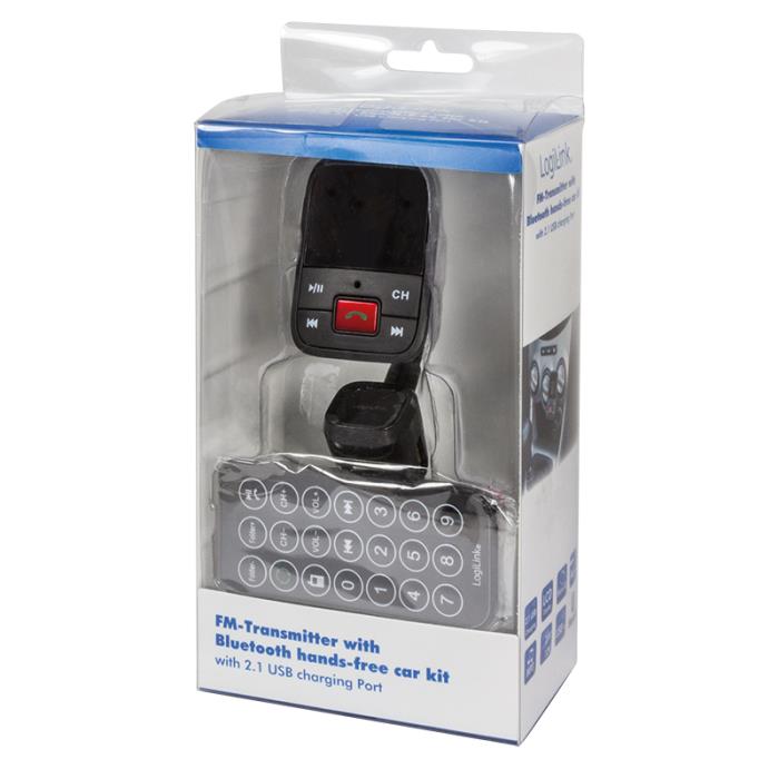 Logilink FM Transmitter with Bluetooth, Handsfree and USB Charger 2.1A FM0003