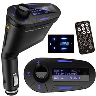 FM Transmitter Car Kit with MP3 Player, LCD Backlit Display, Remote & USB QP0026 (Blue)
