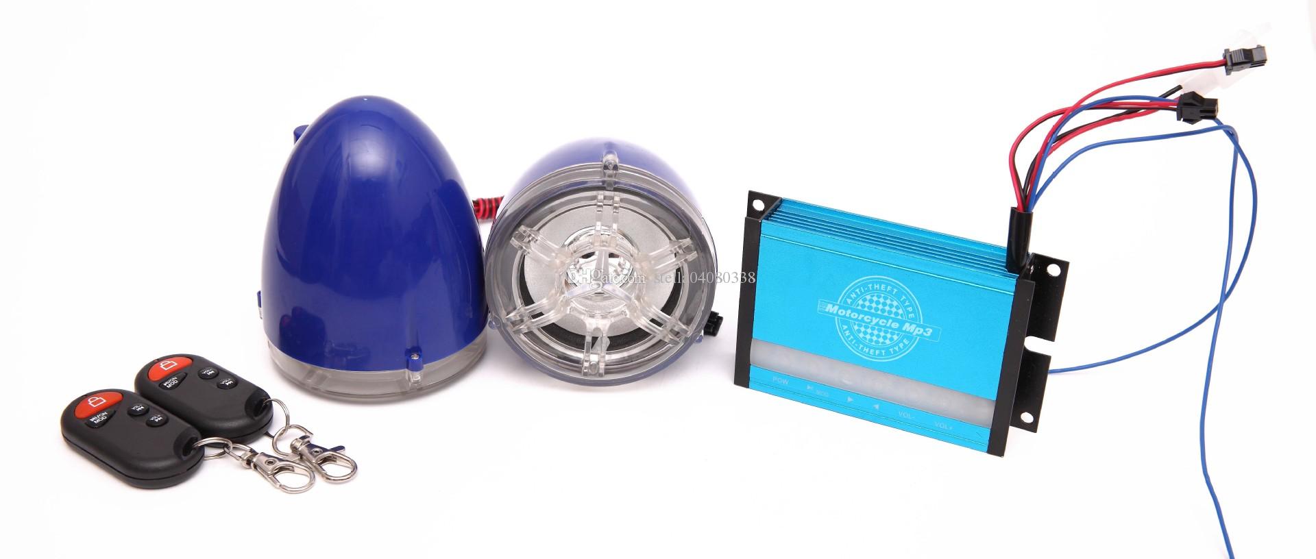 USB/SD MP3 Player with FM Radio & Motorcycle Alarm (Blue) (oem)