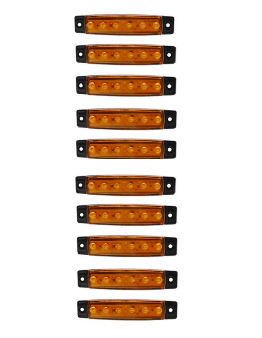 LED TRUCK VOLUME LIGHTS IP66 ORANGE 24V 10 PCS - OEM