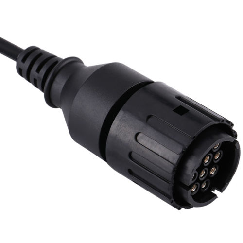 Motorcycle 10 Pin To 16 Pin OBD2 Diagnostic Cable Connector For BMW ICOM-D Black (OEM)