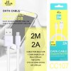 Data Cable Micro USB to USB CC107 2A 2M Ellietech White Data Cable Micro USB to USB CC107 2A 2M Ellietech White