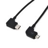 Καλώδιο USB 2 Type C με Γωνία 90o σε Micro USB B Μαύρο (OEM)
