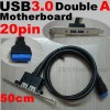 USB3 20pin Motherboard to Double USB 3 Type A-Female Cable with PCI Bracket (OEM) USB3 20pin Motherboard to Double USB 3 Type A-Female Cable with PCI Bracket (OEM)