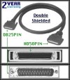 HD 50 Pin - DB 25 Pin External SCSI Cable 3FT 1M HD 50 Pin - DB 25 Pin External SCSI Cable 3FT 1M