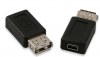 USB adapter, USB A female - 5 pin mini female (OEM) USB adapter, USB A female - 5 pin mini female (OEM)