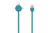 Allocacoc USB Cable 3 in1 (Lightning, MicroUSB, USB Type-C) - 1.5m (9003BL/USBC15) Cyan Allocacoc USB Cable 3 in1 (Lightning, MicroUSB, USB Type-C) - 1.5m (9003BL/USBC15) Cyan