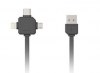 Allocacoc Regular USB to Lightning/Type-C/micro USB Cable Γκρι 1.5m Allocacoc Regular USB to Lightning/Type-C/micro USB Cable Γκρι 1.5m