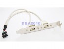 2 Port USB 2 female Motherboard to Rear Panel slot Bracket Cable External host