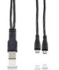 Dual Male Micro USB to male USB 1 mtr