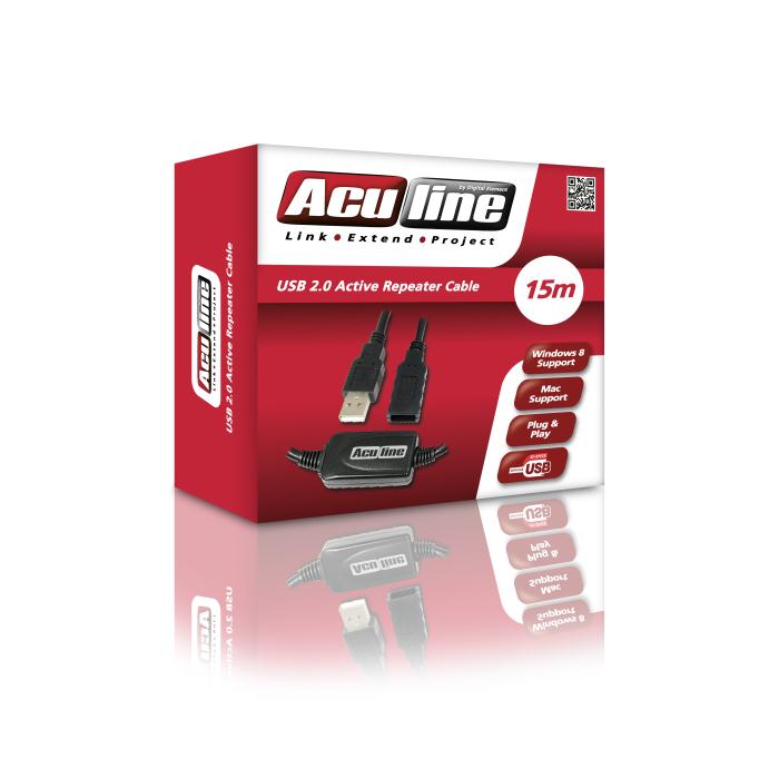 Aculine USB Repeater Cable 15m RUSB-003