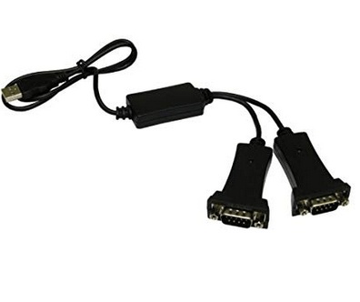DB9 Male 2-Port RS232 Serial to USB Splitter Cable