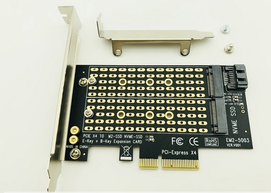 M.2 NVMe SSD NGFF to PCI-E 3 X4 Adapter Raiser M Key B Key PCI Express 3 NVME m.2 SSD M2 SATA NGFF Converter Post Card Riser