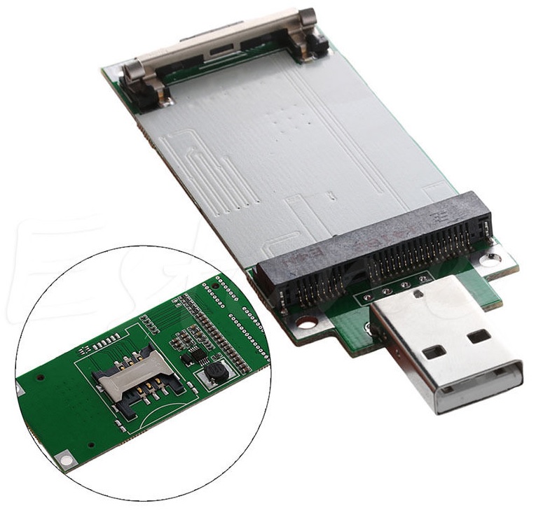 SONY Ericsson Mini PCIe Wireless WWAN to USB Adapter Card with SIM Card Slot