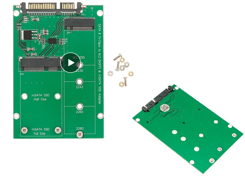 mSATA & NGFF M2 to SATA Adapter Converter mSATA/NGFF SSD to 2.5inch SATA Adapter Support mSATA SSD + M.2 NGFF SSD