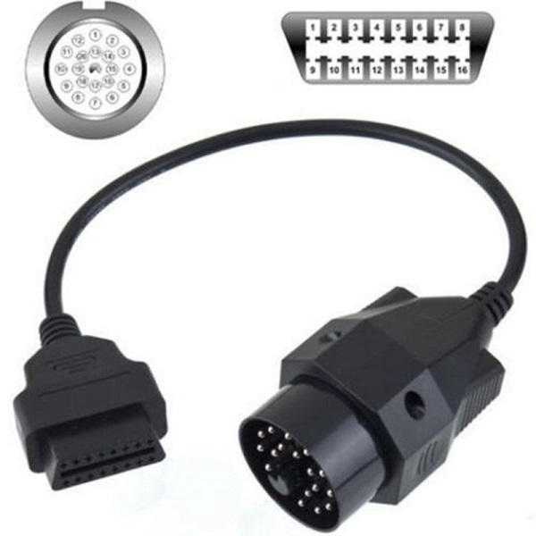 OBD 2 20-pin Male to 16-pin Female Diagnostic Adapter Cable for BMW (42cm) (Oem) (Bulk)