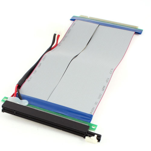 PCI-E express 16x Riser Flexible Cable Extender Card with Molex