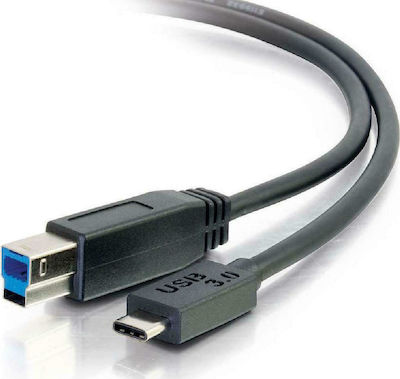 Powertech Regular USB 3 Cable USB-C male - USB-B male Μαύρο 1m (CAB-UC015)