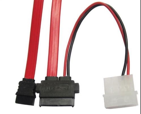 Slimline SATA 7+6pin to SATA 7pin & IDE 2pin Power Cable Adapter (30cm) (OEM) (BULK) + 6Pin to SATA 7Pin and IDE 2Pin Power Cable Ada