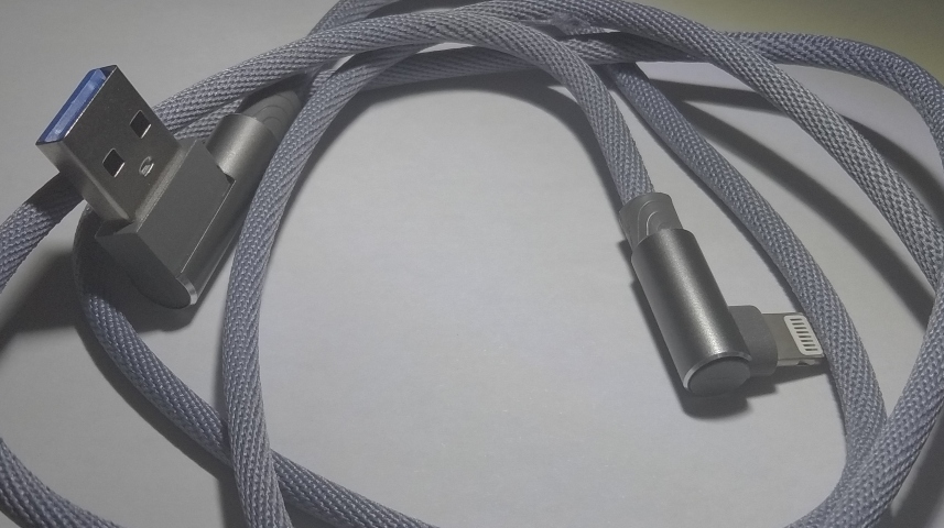Cable charging and data lightning corner 1m grey (OEM)