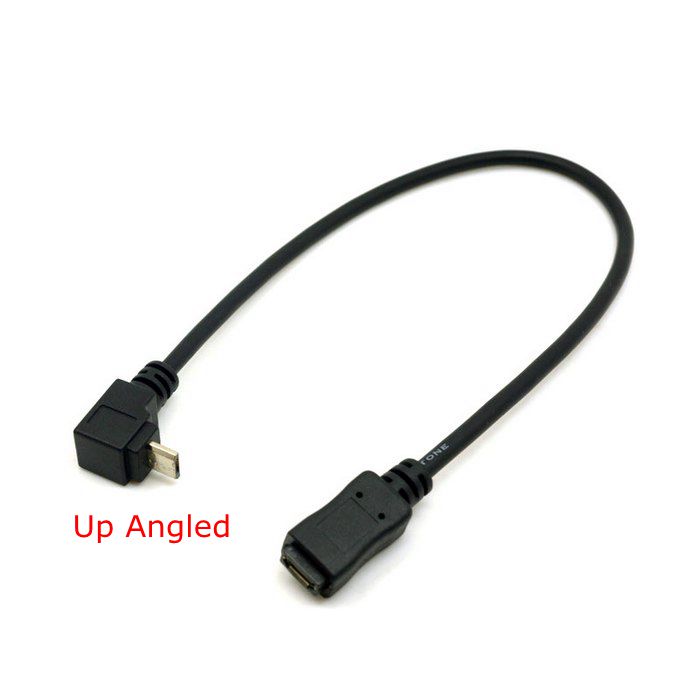 Angled 90 degrees(UP) Micro USB to Micro USB Data Charging Cable 20cm (OEM)
