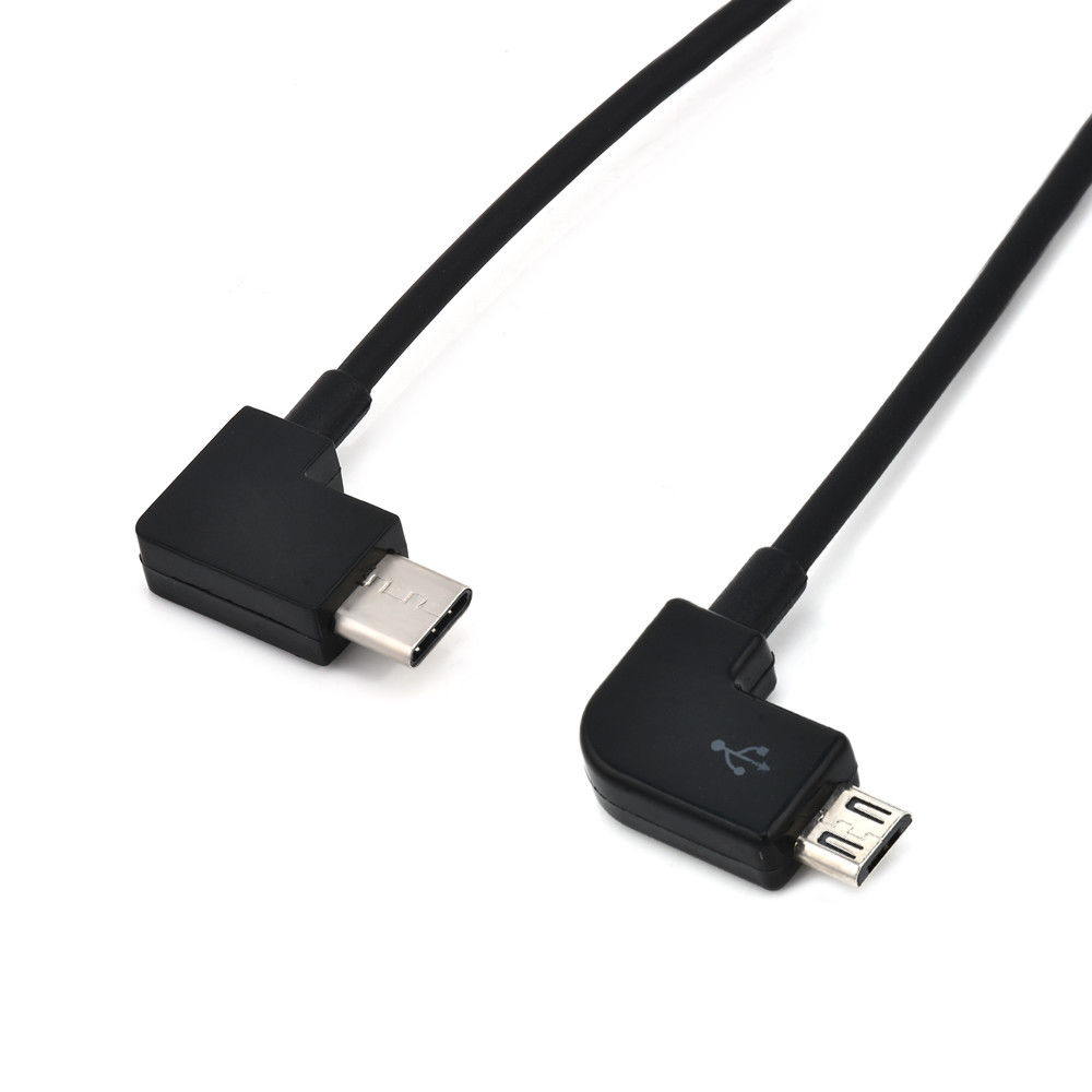 Right Angle USB Type C to Right Angle Micro USB B OTG Adapter Cable (OEM)