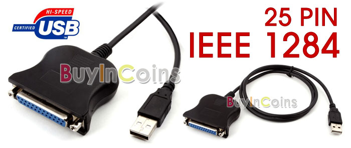USB to 25-Pin Parallel Printer Cable (IEEE1284) (OEM)