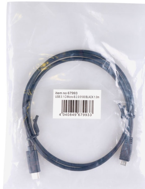 Καλώδιο USB 3.1 C HighSpeed σε USB 2 micro B, 1m. 67993