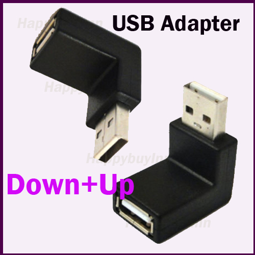 USB 90 degree Right Angle USB 2 Type A Male to Female Adapter Black USB90DUTMFRAA OEM