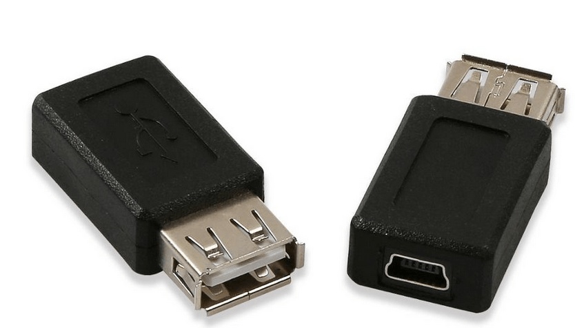 USB A Female to 5-Pin Mini USB Female Adapter (OEM)