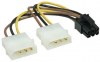 Καλώδιο εσωτερικό τροφοδοτικό 2x 5.25m σε 6pin PCI express Καλώδιο εσωτερικό τροφοδοτικό 2x 5.25m σε 6pin PCI express