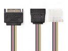 Καλώδιο-αντάπτορας τροφοδοσίας SATA σε Molex 4-pin + SATA, 0.15m