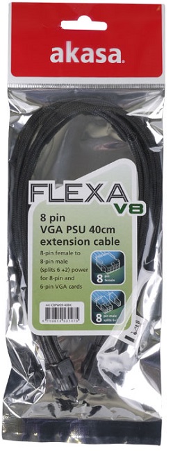 Akasa VGA Power Extension Cable 40cm AK-CBPW09-40BK