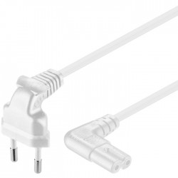 Goobay Καλώδιο Τροφοδοσίας 8-Shaped (Οχταράκι) με Γωνία, 1,5m Λευκό 97349